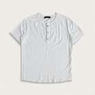 Mingstreet ASC launch still-life | UNKNOWNWORLD | Distressed Cotton Henley T Shirt | White | generated_extra_ready_product_colorway