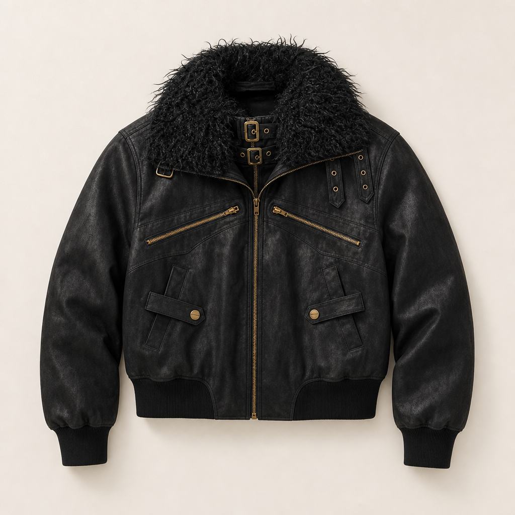 Mingstreet ASC launch still-life | BEERBRO | Faux Fur Collar PU Suede Bomber | Black | ready_now_uncrumpled_replacement