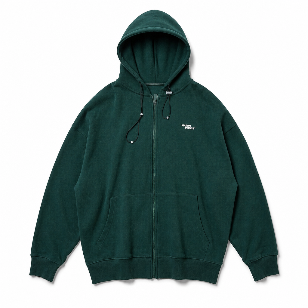 Mingstreet ASC launch still-life | MASONPRINCE | Cotton Blend Zip Up Hoodie | Green | generated_extra_ready_product_colorway