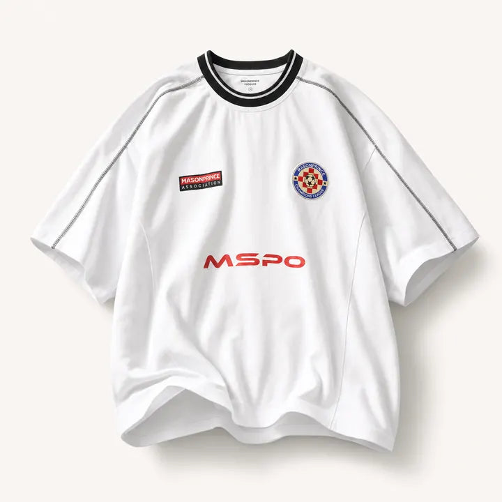 Mingstreet ASC launch still-life | MASONPRINCE | Reconstructed Applique T Shirt | White | ready_now_existing_asset
