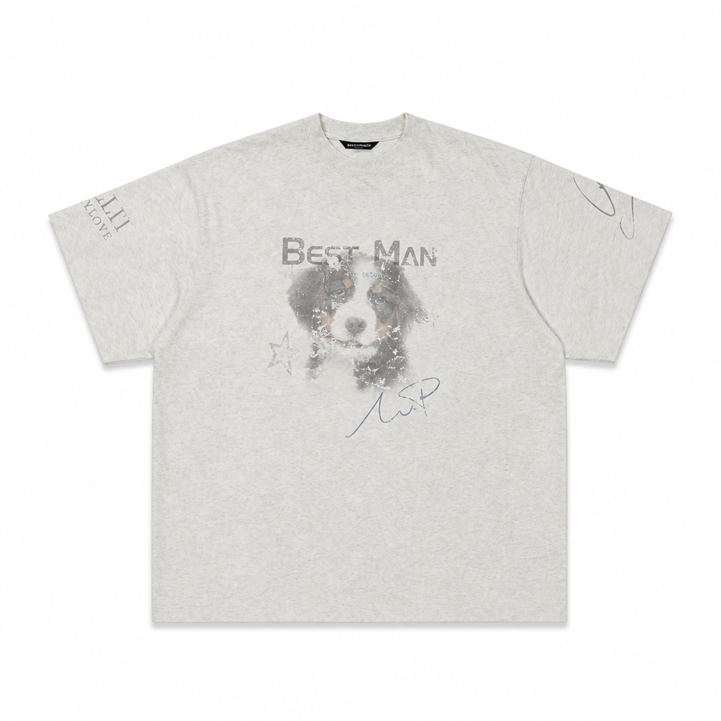 Mingstreet ASC launch still-life | MASONPRINCE | BESTMAN Puppy Graphic Cotton T Shirt | Gray | generated_extra_ready_product_colorway