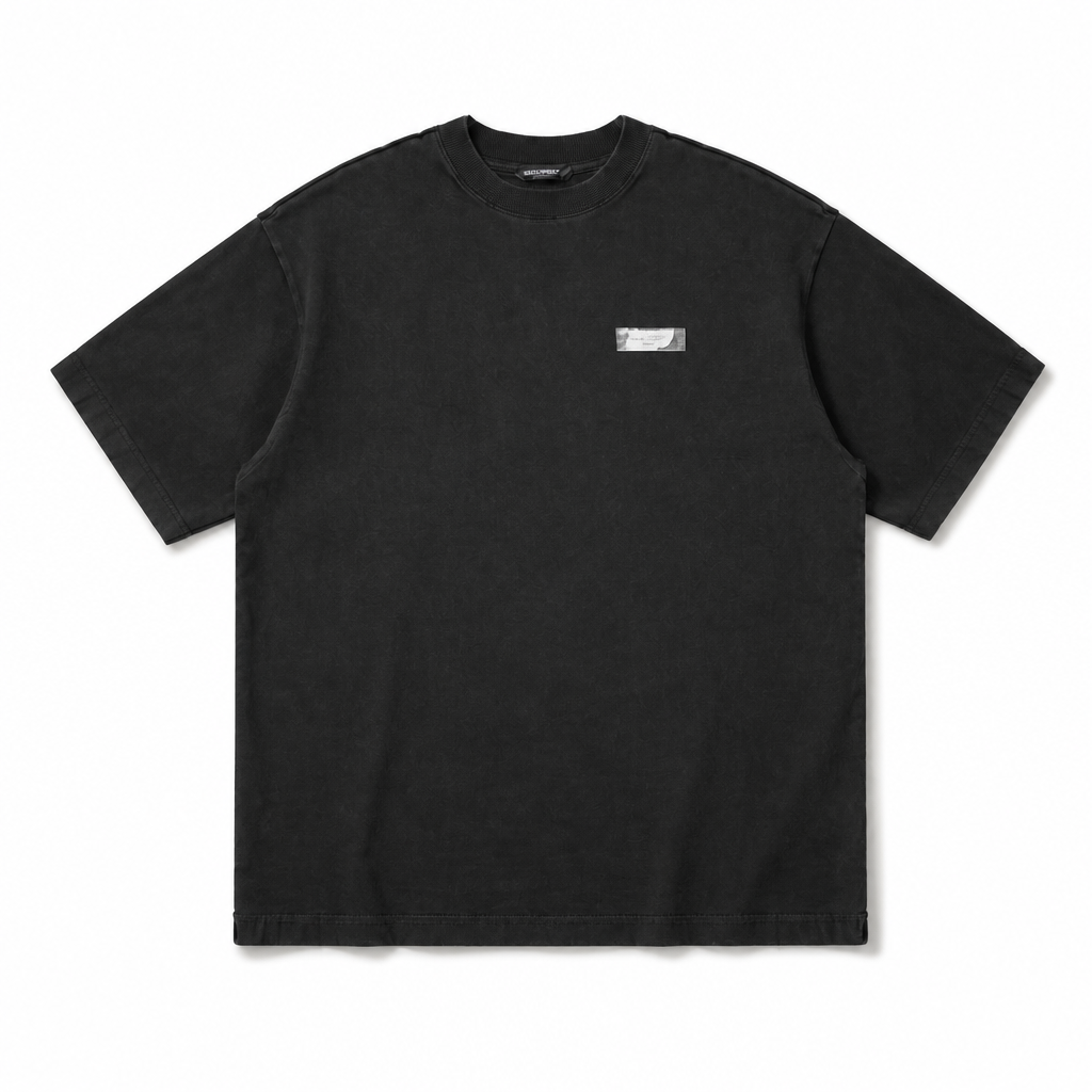 Mingstreet ASC launch still-life | MASONPRINCE | Exposed Seam Tape Print T Shirt | Black | generated_extra_ready_product_colorway