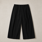 Mingstreet ASC launch still-life | SIMPLE PROJECT | Pleated Cropped Wide Leg Trousers | Black | generated_missing_still_life_expansion