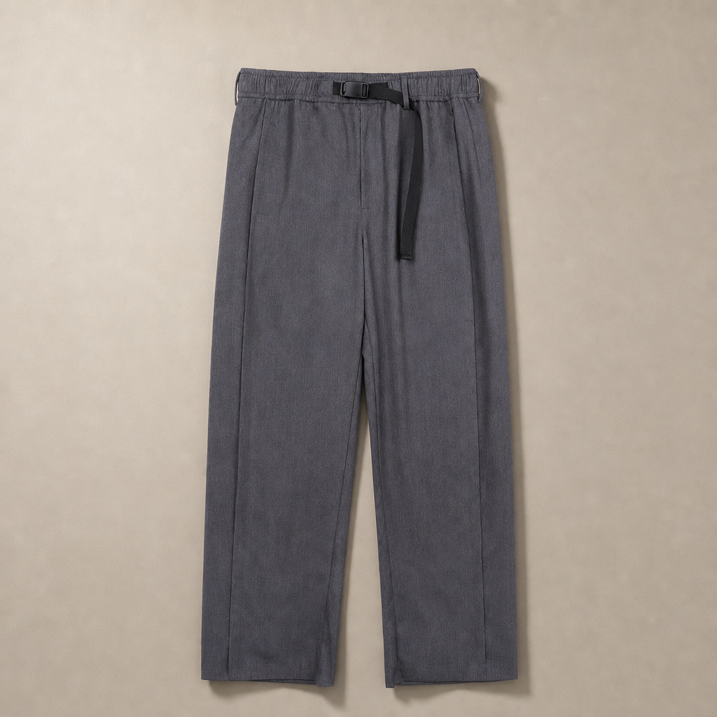 Mingstreet ASC launch still-life | SIMPLE PROJECT | Quick Release Belt Straight Leg Trousers | Gray | generated_missing_still_life_expansion