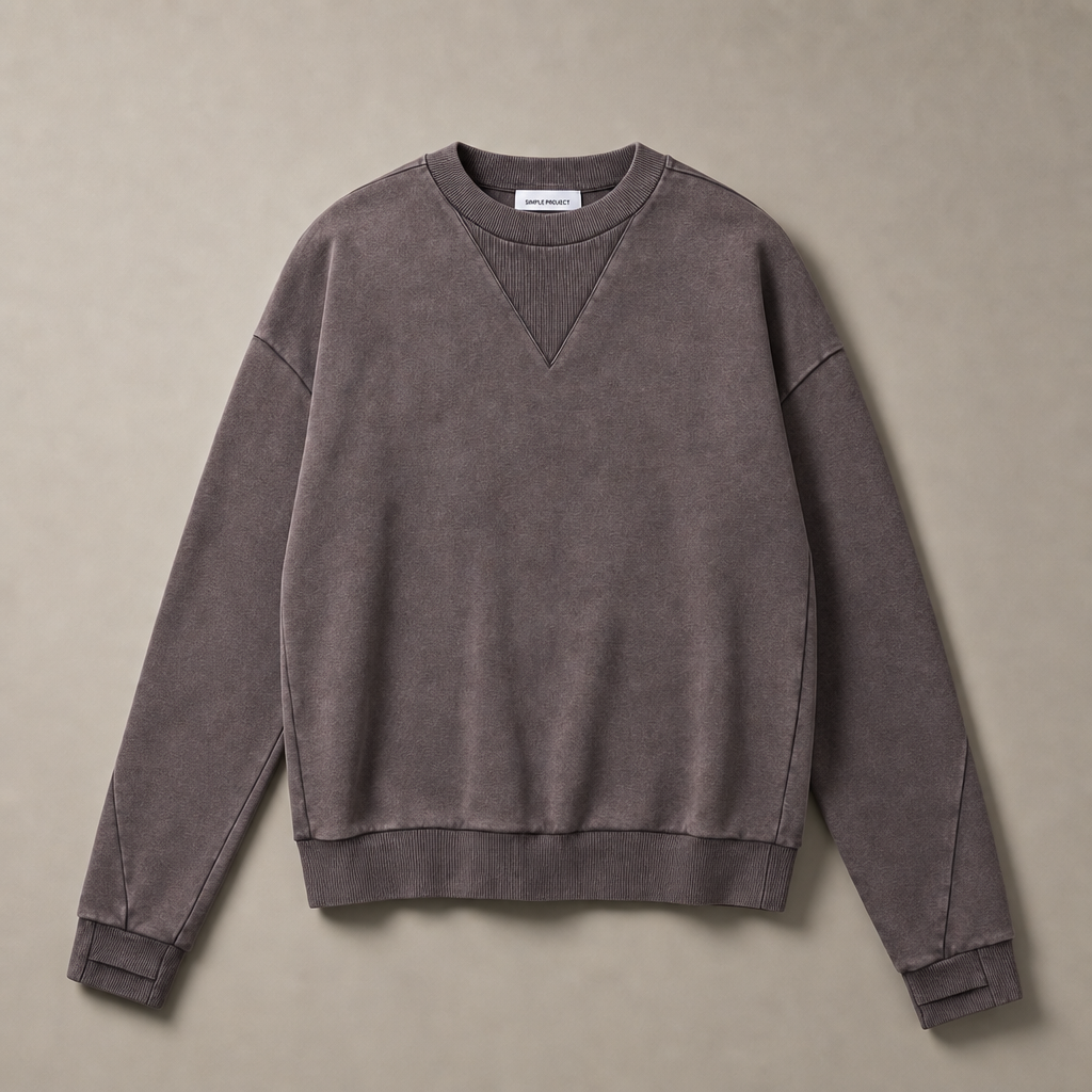 Mingstreet ASC launch still-life | SIMPLE PROJECT | Faded Cotton Crewneck Sweatshirt | Gray | generated_missing_still_life_expansion