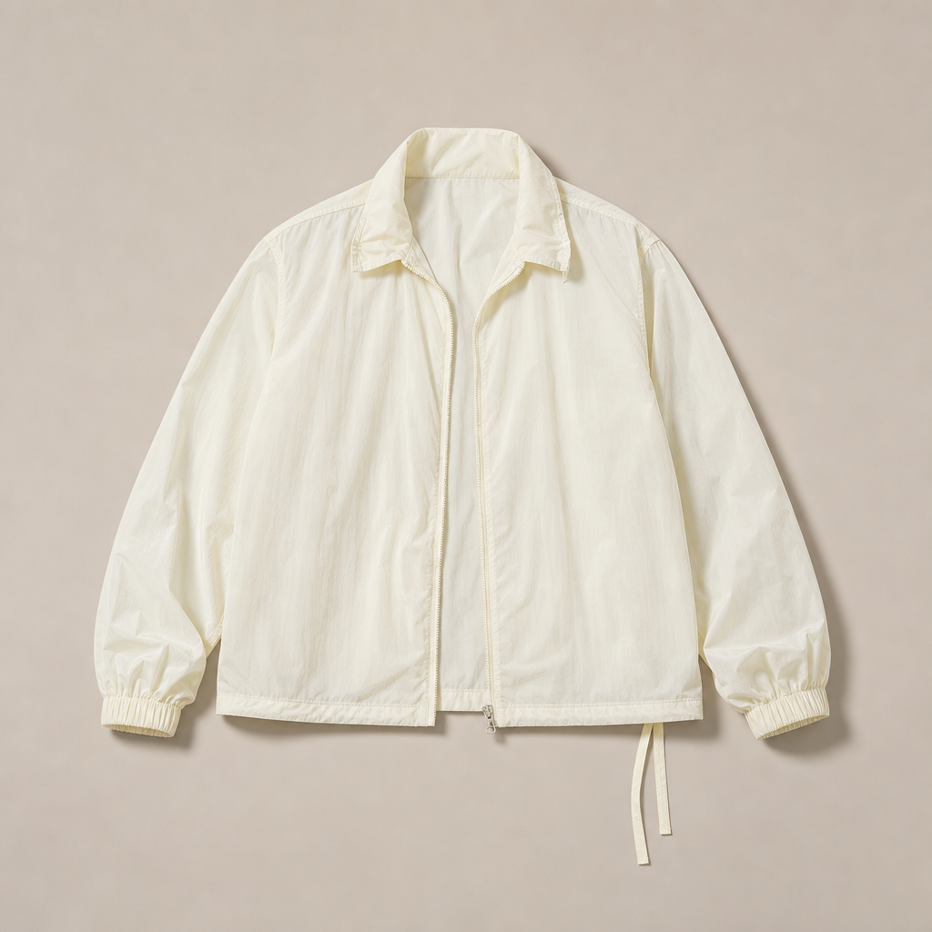 Mingstreet ASC launch still-life | SIMPLE PROJECT | Sheer Nylon UV Protection Shirt | White | generated_missing_still_life_expansion