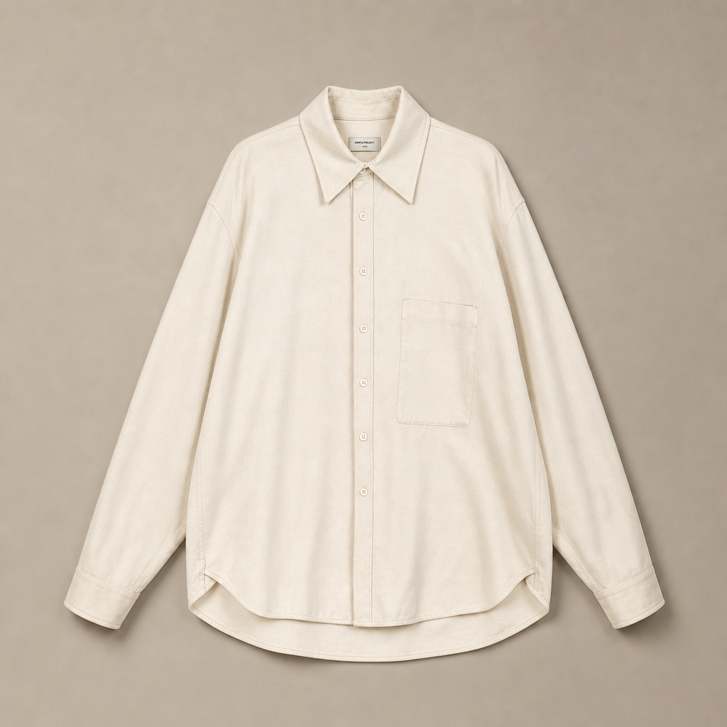 Mingstreet ASC launch still-life | SIMPLE PROJECT | Lyocell Cotton Pocket Work Shirt | Cream | generated_missing_still_life_expansion