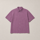 Mingstreet ASC launch still-life | SIMPLE PROJECT | Crinkled Linen Blend Short Sleeve Shirt | Purple | generated_missing_still_life_expansion