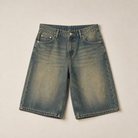 Mingstreet ASC launch still-life | SIMPLE PROJECT | Distressed Heavy Wash Denim Shorts | Blue | generated_missing_still_life_expansion