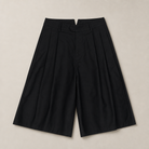 Mingstreet ASC launch still-life | SIMPLE PROJECT | Cotton Pleated Cropped Shorts | Black | generated_missing_still_life_expansion