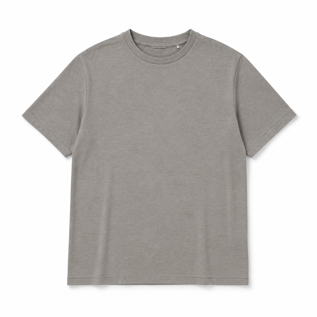Mingstreet ASC launch still-life | SIMPLE PROJECT | Wool Blend Crewneck T Shirt | Gray | generated_extra_ready_product_colorway