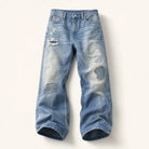 Mingstreet ASC launch still-life | SIMPLE PROJECT | Distressed Patchwork Flared Jeans | Blue | ready_now_existing_asset