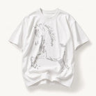 Mingstreet ASC launch still-life | SIMPLE PROJECT | Letter Horse Silhouette T Shirt | White | ready_now_existing_asset