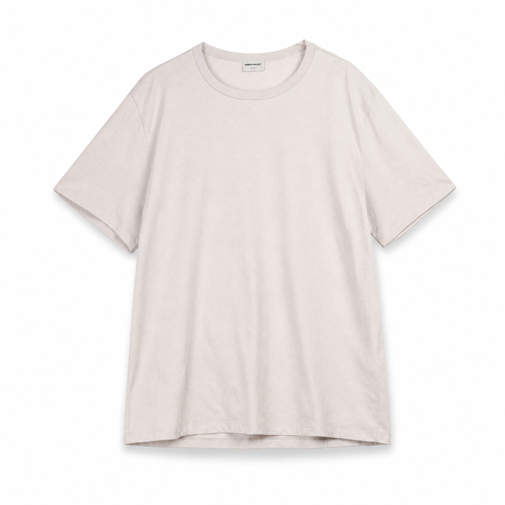 Mingstreet ASC launch still-life | SIMPLE PROJECT | Kapok Blend Crewneck T Shirt | Beige | generated_extra_ready_product_colorway