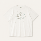 Mingstreet ASC launch still-life | SIMPLE PROJECT | Brass Stud Retro Logo Cotton T Shirt | White | generated_extra_ready_product_colorway