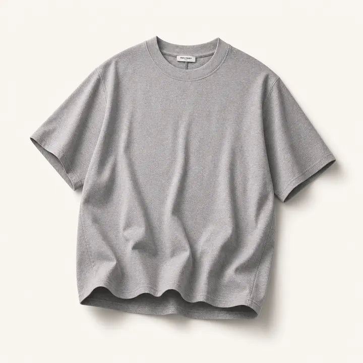 Mingstreet ASC launch still-life | SIMPLE PROJECT | Wool Blend Crewneck T Shirt | Gray | ready_now_existing_asset
