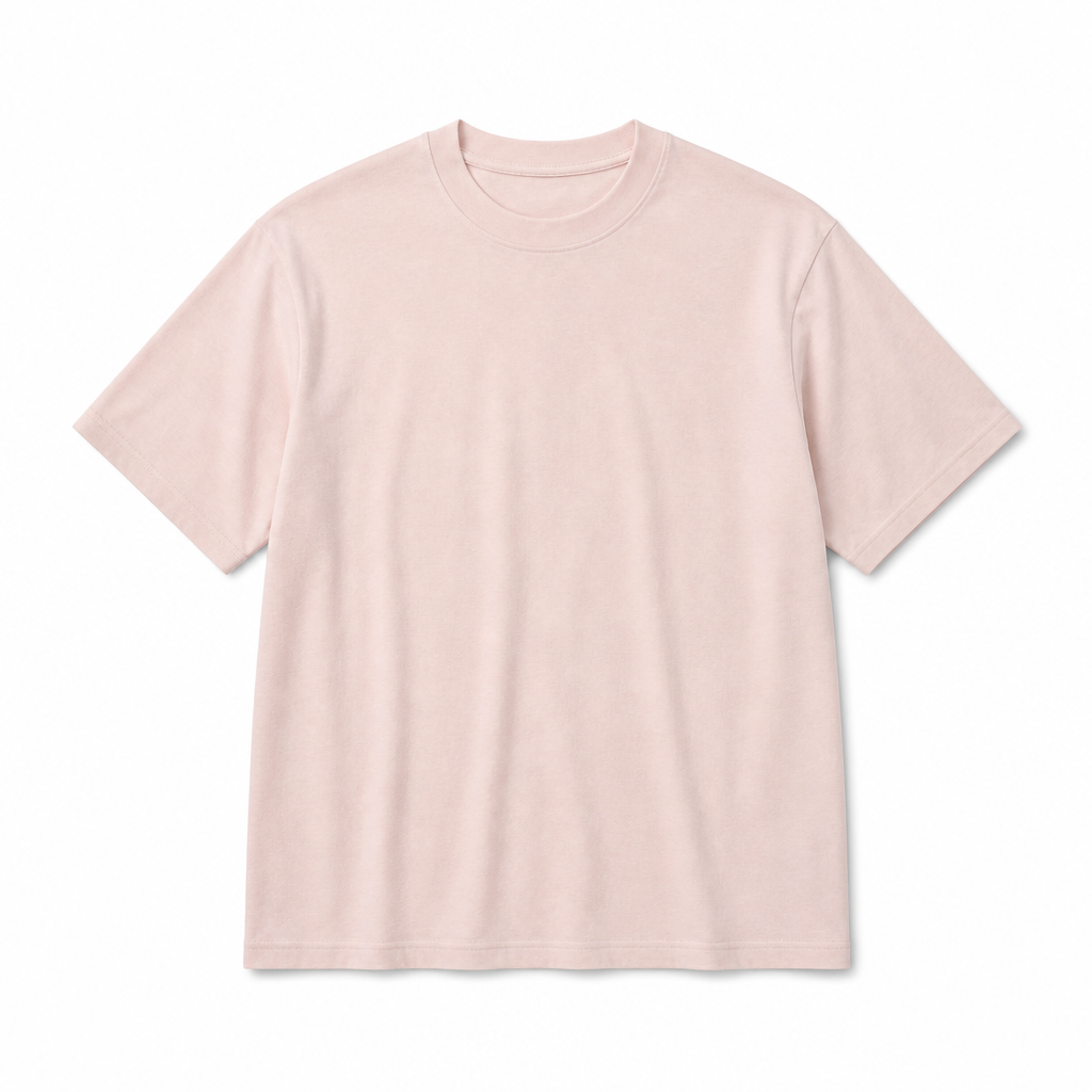 Mingstreet ASC launch still-life | SIMPLE PROJECT | Wool Blend Crewneck T Shirt | Pink | generated_extra_ready_product_colorway