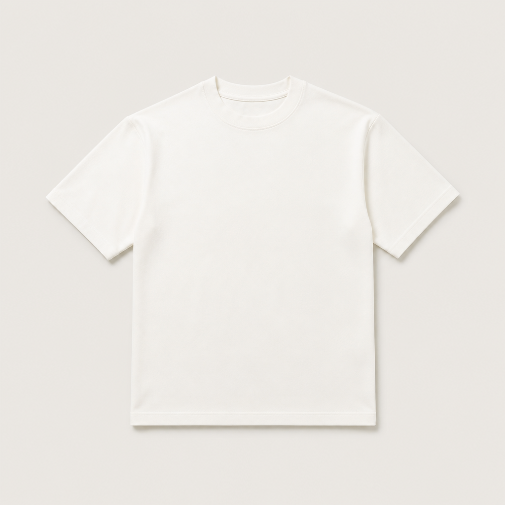 Mingstreet ASC launch still-life | SIMPLE PROJECT | Wool Blend Crewneck T Shirt | White | generated_extra_ready_product_colorway