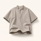 Mingstreet ASC launch still-life | SIMPLE PROJECT | Nylon Half Placket Short Sleeve Shirt | Gray | ready_now_existing_asset