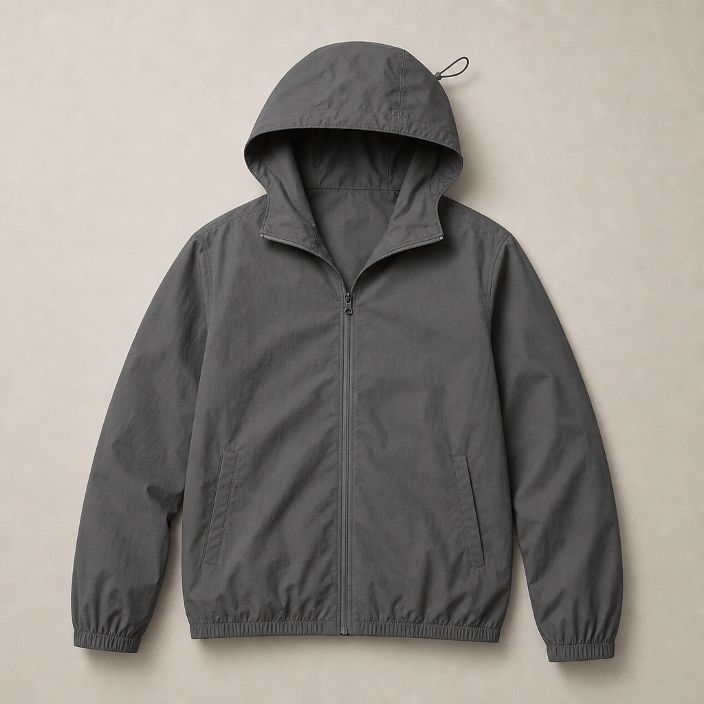 Mingstreet ASC launch still-life | SIMPLE PROJECT | Lightweight Offset Zip Jacket | Gray | ready_now_uncrumpled_replacement