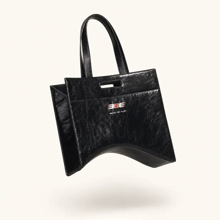 Mingstreet ASC launch still-life | BLINDNOPLAN | Textured Faux Leather Asymmetric Tote | Black | ready_now_existing_asset