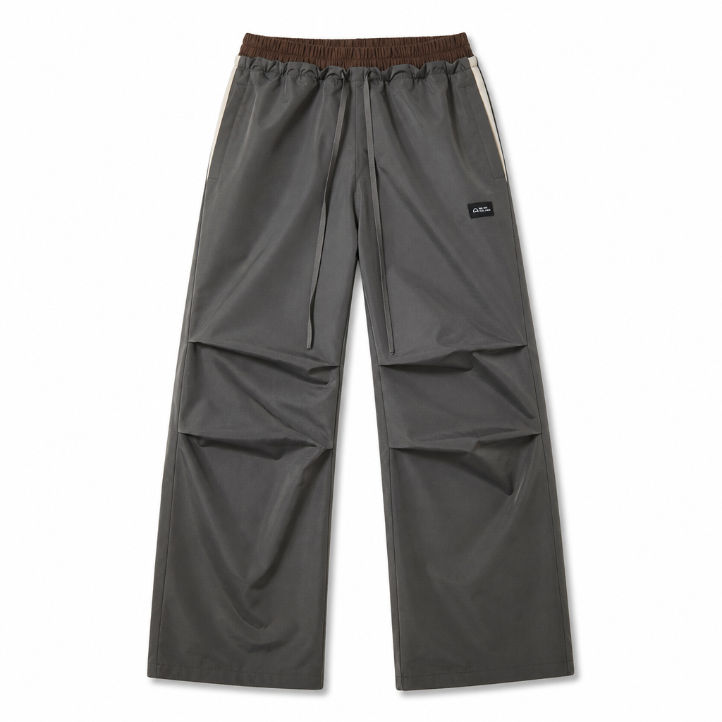 Mingstreet ASC launch still-life | BLINDNOPLAN | Contrast Panel Pleated Parachute Pants | Gray | generated_extra_ready_product_colorway