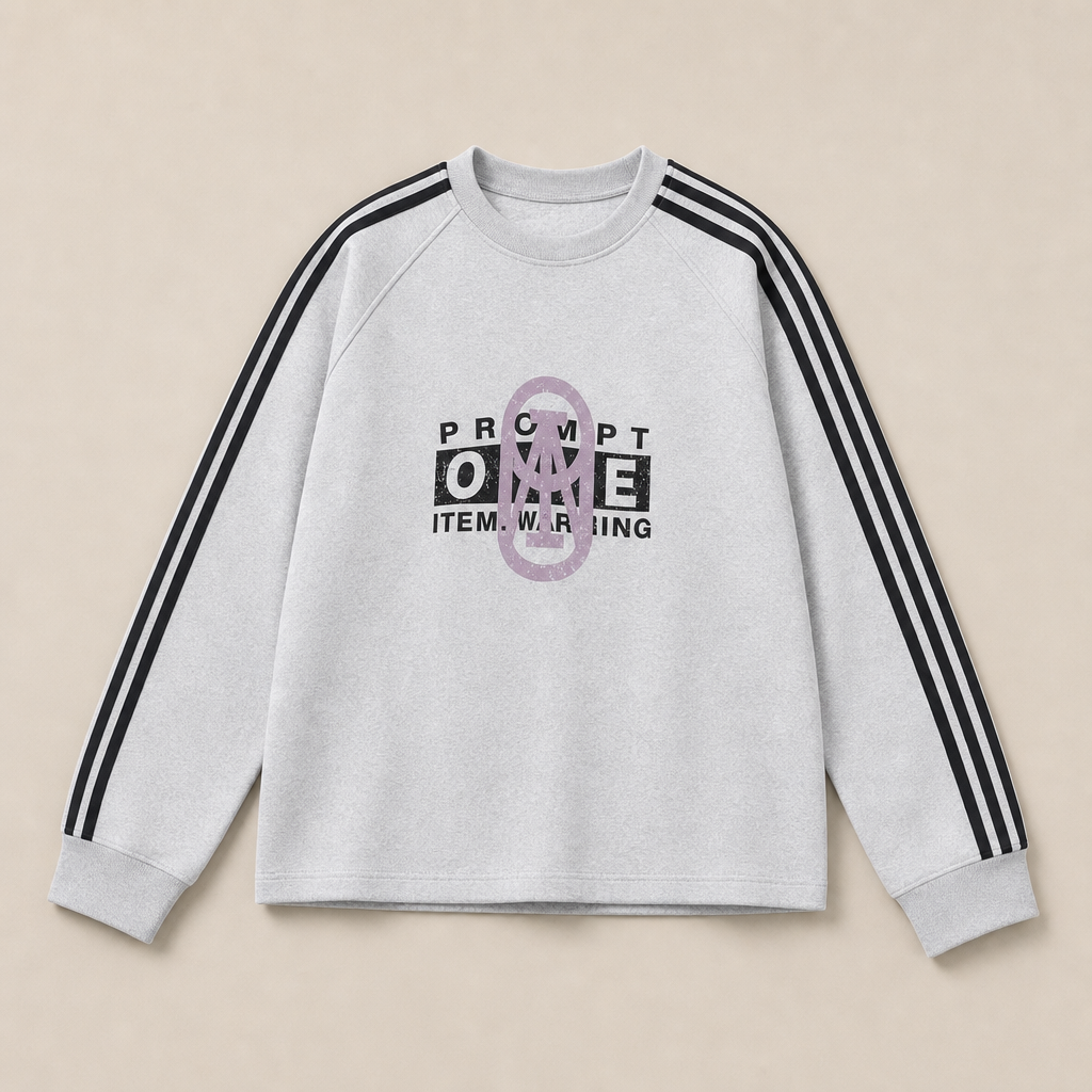 Mingstreet ASC launch still-life | BLINDNOPLAN | Color Block Graphic Raglan Sweatshirt | Gray | ready_now_uncrumpled_replacement