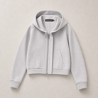 Mingstreet ASC launch still-life | BLINDNOPLAN | Cropped Zip Up Hoodie with Structured Trim | Gray | ready_now_uncrumpled_replacement
