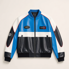 Mingstreet ASC launch still-life | BLINDNOPLAN | Color Block Faux Leather Padded Jacket | Blue | ready_now_uncrumpled_replacement