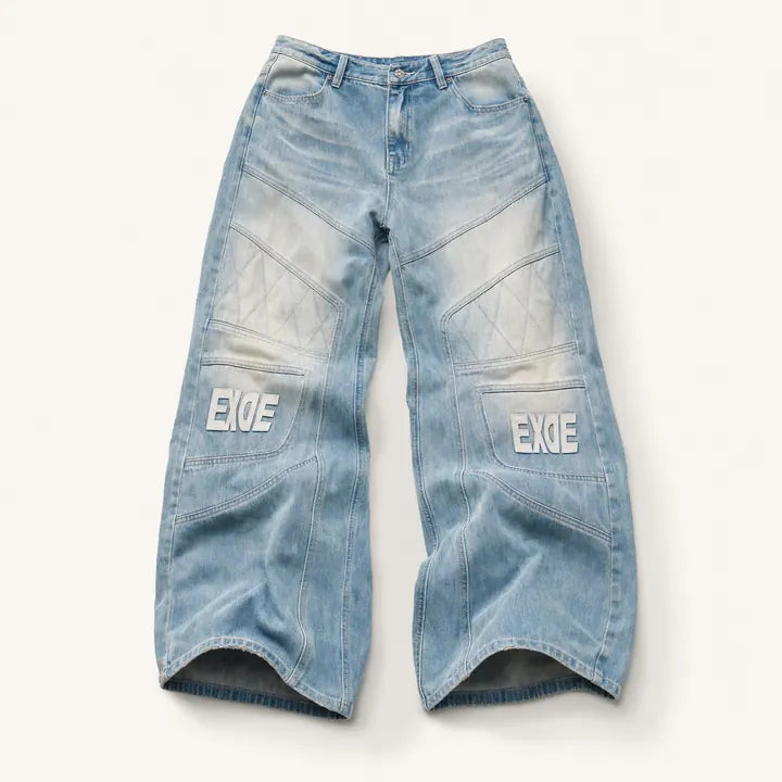 Mingstreet ASC launch still-life | BLINDNOPLAN | Paneled Embroidered Distressed Denim Pants | Blue | ready_now_existing_asset