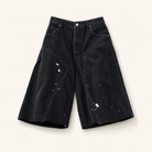 Mingstreet ASC launch still-life | BLINDNOPLAN | Ink Splatter Denim Carpenter Shorts | Black | ready_now_existing_asset