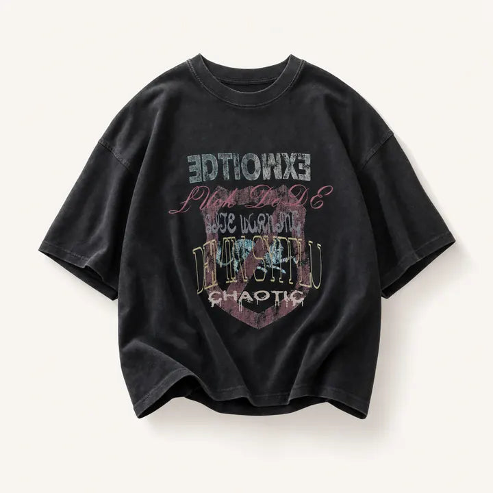 Mingstreet ASC launch still-life | BLINDNOPLAN | Distressed Overlapping Graphic T Shirt | Black | ready_now_existing_asset