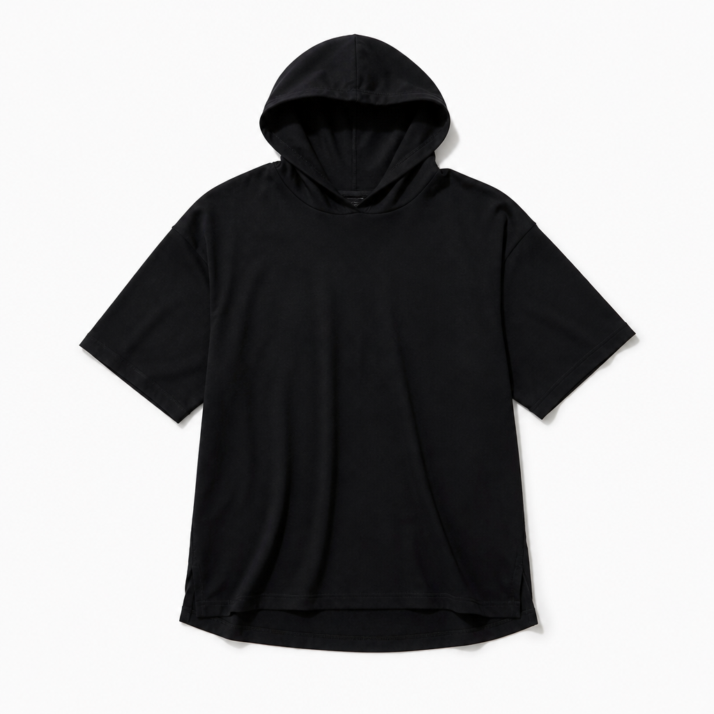 Mingstreet ASC launch still-life | BLINDNOPLAN | Hooded Short Sleeve Polo | Black | generated_extra_ready_product_colorway