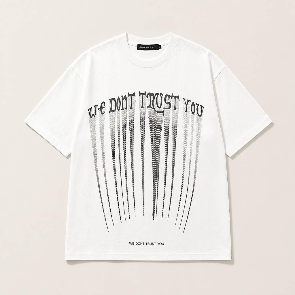 Mingstreet ASC launch still-life | BLINDNOPLAN | Stretched Slogan Print Cotton T Shirt | White | generated_extra_ready_product_colorway