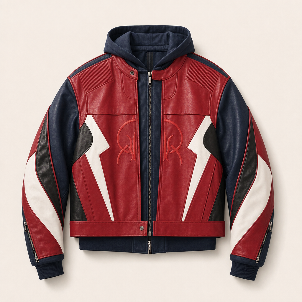 Mingstreet ASC launch still-life | BLINDNOPLAN | Layered Colorblock Racing Jacket | Red | ready_now_uncrumpled_replacement