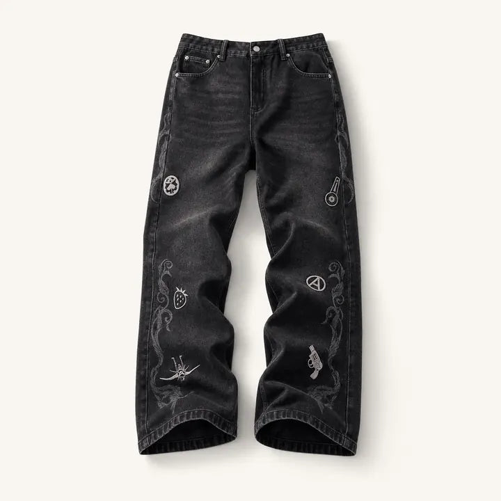Mingstreet ASC launch still-life | MEDM | JoJo s Bizarre Adventure Distressed Jeans | Black | ready_now_existing_asset
