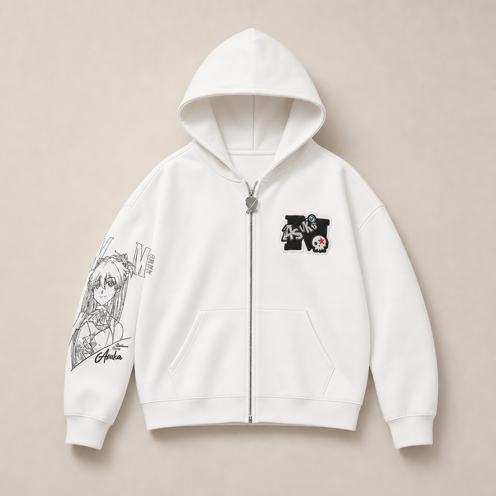 Mingstreet ASC launch still-life | MEDM | Tufted Embroidery Zip Up Hoodie | White | ready_now_uncrumpled_replacement