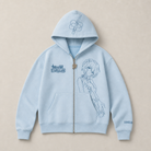 Mingstreet ASC launch still-life | MEDM | Evangelion Distressed Zip Up Hoodie | Sky Blue | ready_now_uncrumpled_replacement