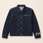Mingstreet ASC launch still-life | MEDM | Embroidered Cuff Raw Denim Jacket | Blue | ready_now_uncrumpled_replacement