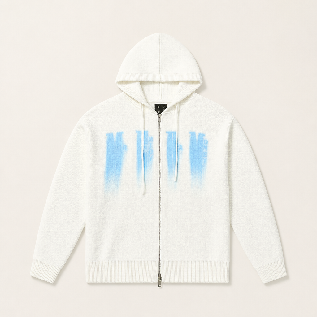 Mingstreet ASC launch still-life | MEDM | Zip Up Hooded Knit Cardigan | White | generated_extra_ready_product_colorway