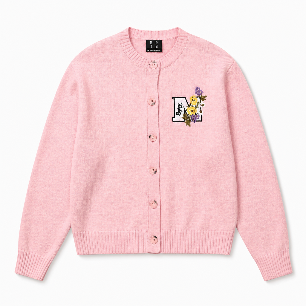 Mingstreet ASC launch still-life | MEDM | Floral Embroidered Knit Cardigan | Pink | generated_extra_ready_product_colorway