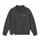 Mingstreet ASC launch still-life | MEDM | Cable Knit Quarter Zip Sweater | Gray | generated_extra_ready_product_colorway