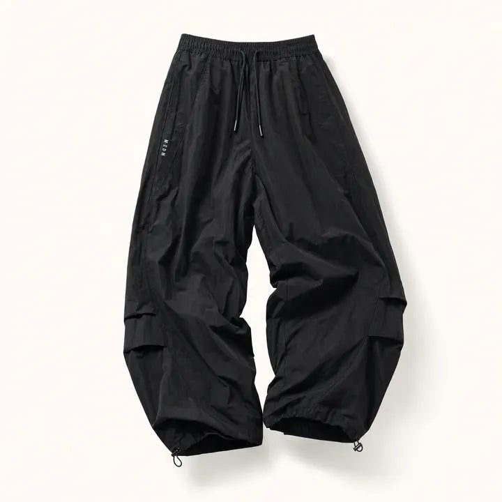 Mingstreet ASC launch still-life | MEDM | Glossy Piped Techwear Track Pants | Black | ready_now_existing_asset