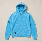 Mingstreet ASC launch still-life | MEDM | Polar Fleece Zip Up Hoodie | Sky Blue | ready_now_uncrumpled_replacement