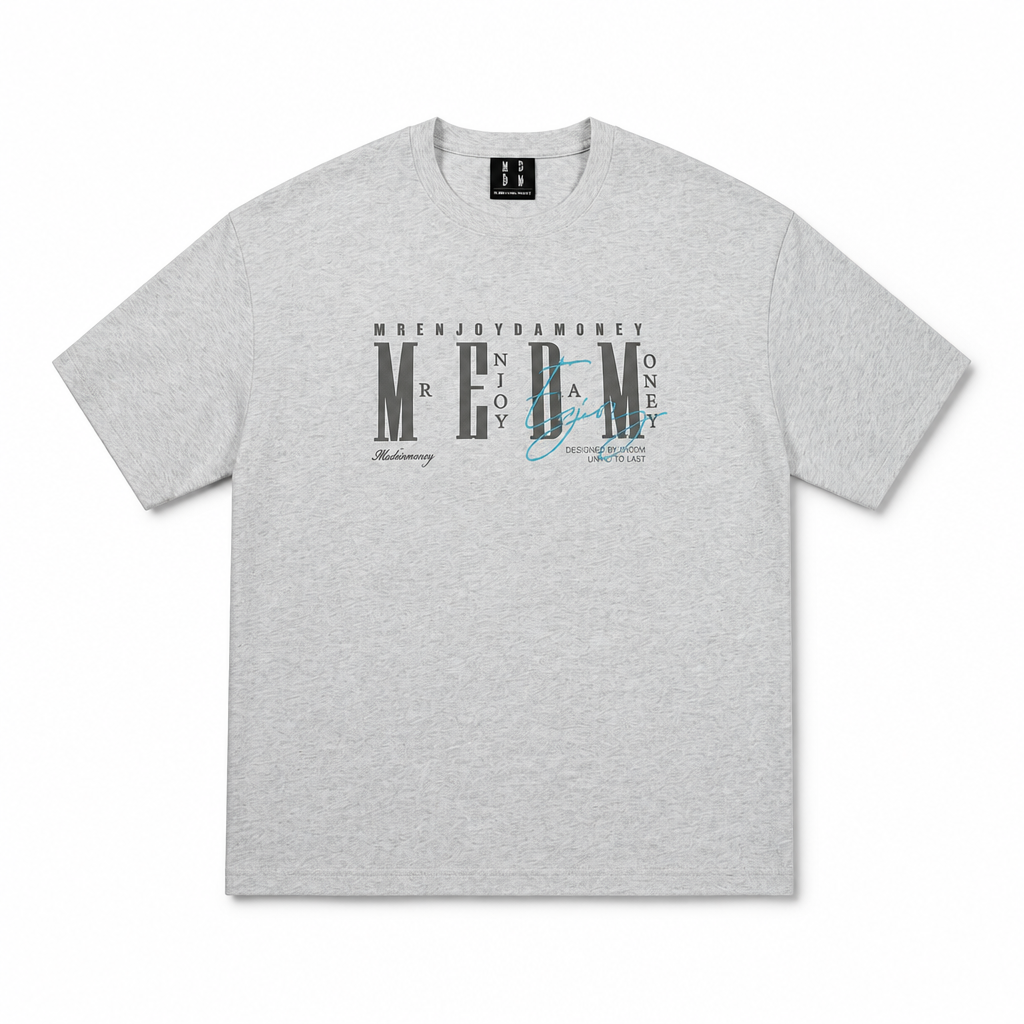 Mingstreet ASC launch still-life | MEDM | Vintage Logo Typography Cotton T Shirt | Heather Gray | generated_extra_ready_product_colorway