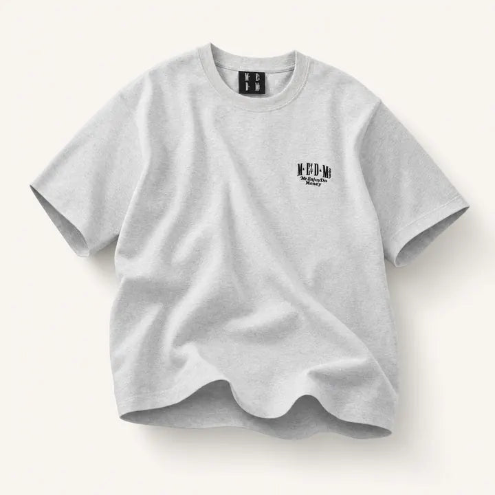 Mingstreet ASC launch still-life | MEDM | Letter Embroidery Cotton T Shirt | Gray | ready_now_existing_asset