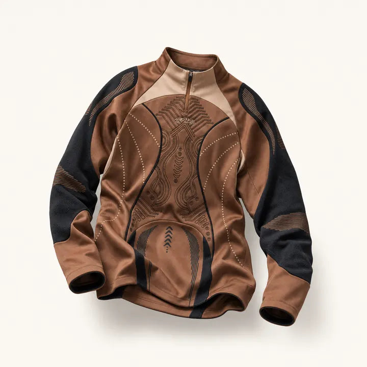Mingstreet ASC launch still-life | PERSONSOUL | Color Block Quarter Zip Sports Top | Brown | ready_now_existing_asset