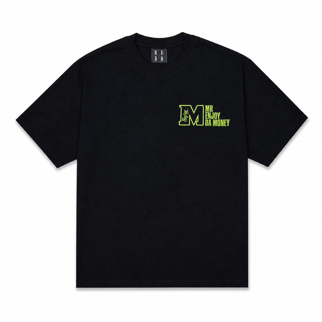 Mingstreet ASC launch still-life | MEDM | Half Sleeve Cotton Logo T Shirt | Black | generated_extra_ready_product_colorway