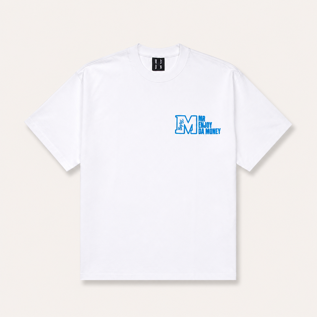 Mingstreet ASC launch still-life | MEDM | Half Sleeve Cotton Logo T Shirt | White | generated_extra_ready_product_colorway