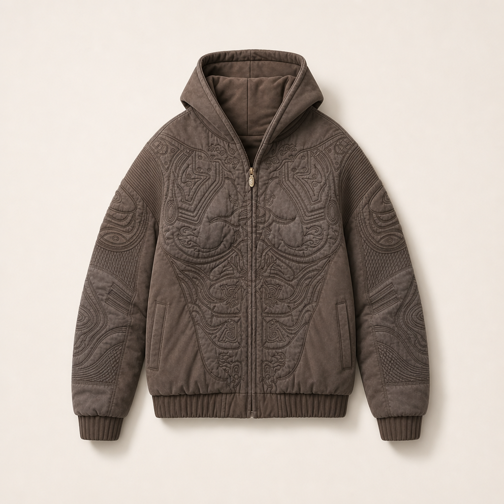 Mingstreet ASC launch still-life | PERSONSOUL | Totem Embroidered Distressed Hoodie | Brown | ready_now_uncrumpled_replacement